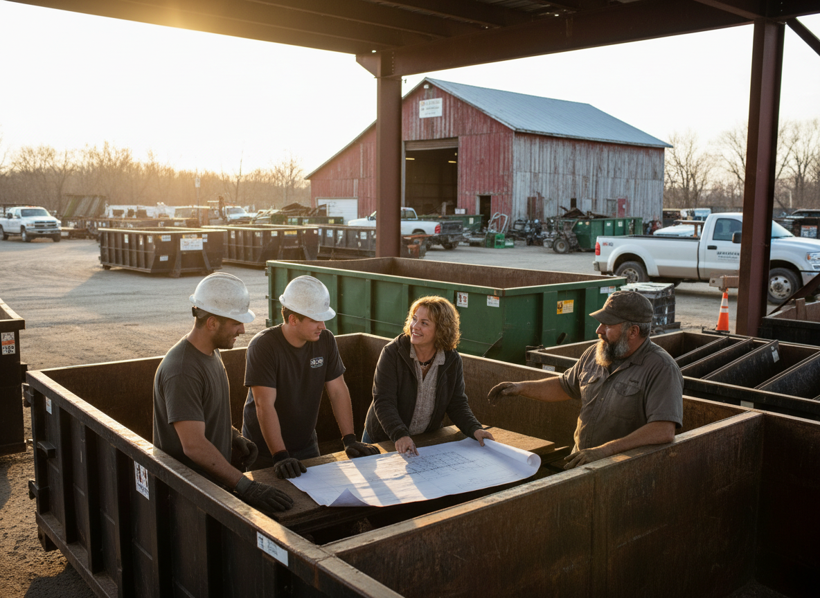 The Dumpster Rental Manistee team at work in Manistee